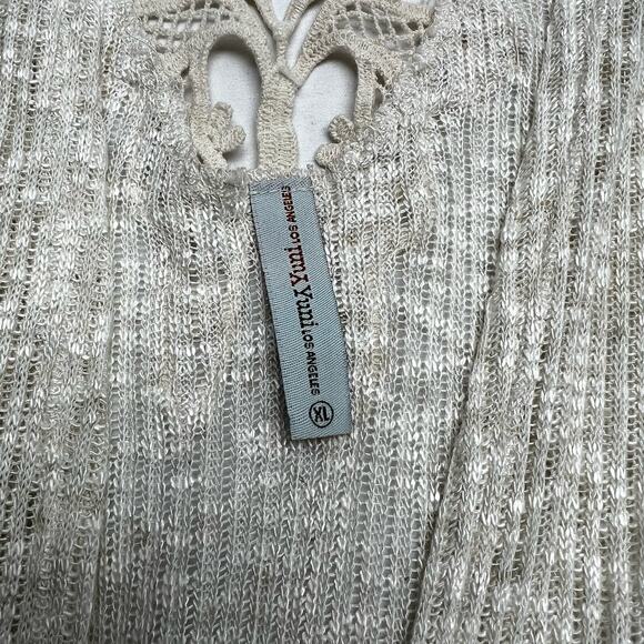 Yuni Los Angeles Cardigan Open Front Crochet & Tassels Women's Size XL - Picture 4 of 8